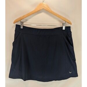 Callaway Womens Navy Blue Golf Skort Active Skirt Size Large Pockets Athletic